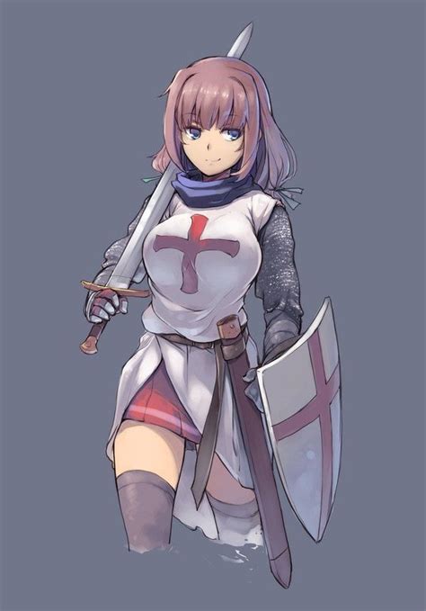 anime female knight|anime girl crusader.